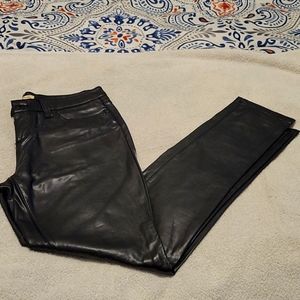 Black, Faux Leather pants